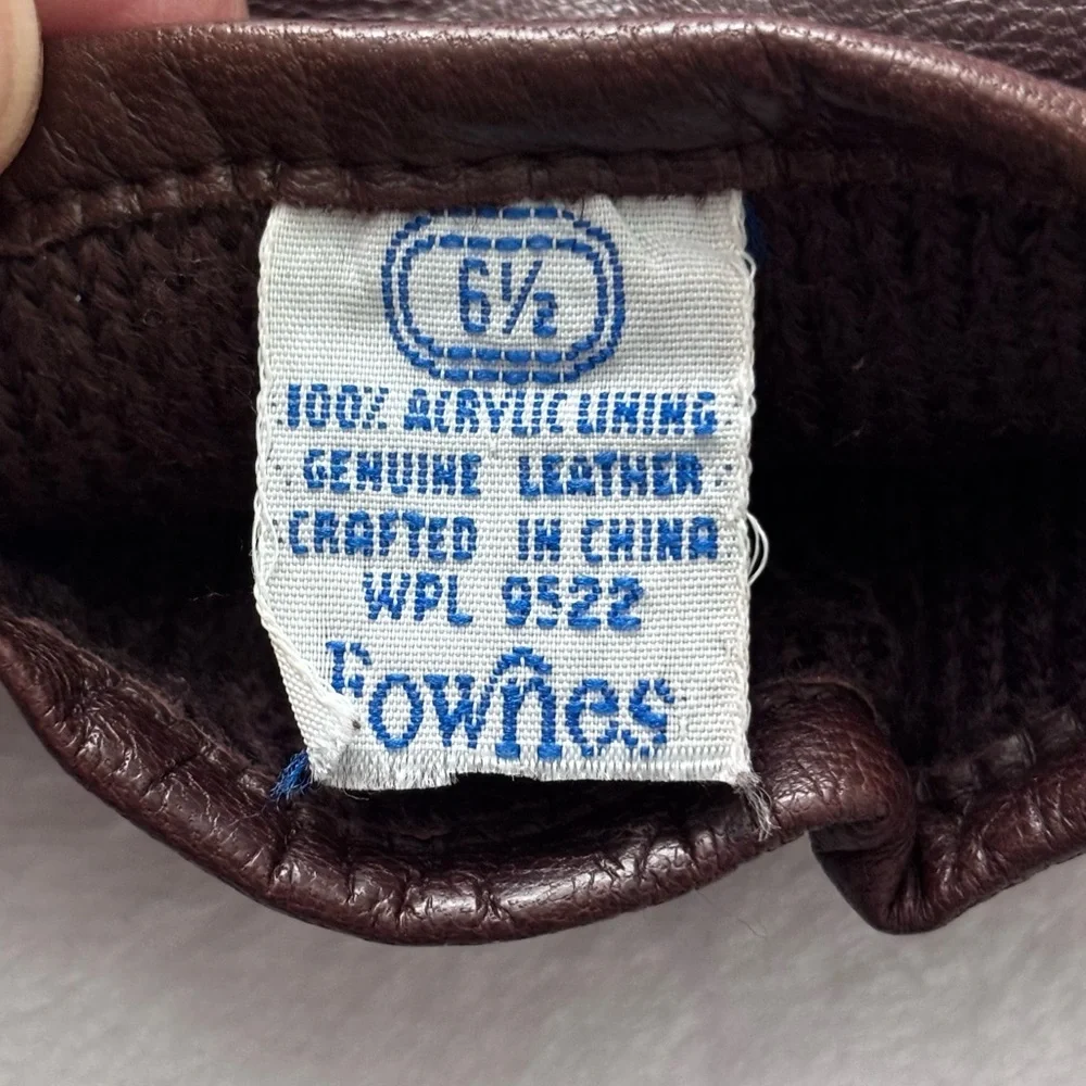FOWNES Vintage Thinsulate Brown Leather Gloves--6.5